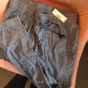JCrew jogger style linen denim pants